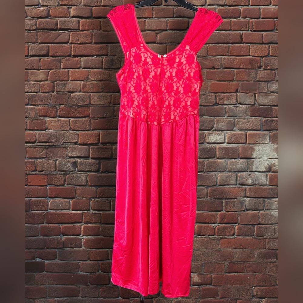 Vintage satin nightgown altered into a dress